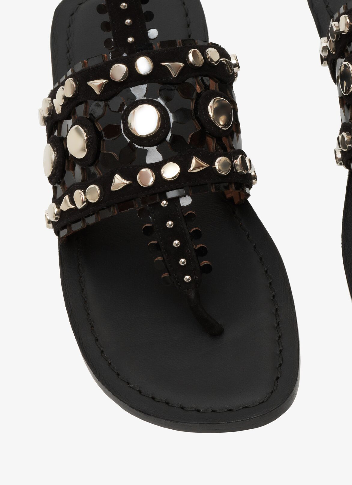 EDITION 2015 FLAT STUDDED SANDALS ALAÏA BLACK EDITION 2015 FLAT STUDDED SANDALS
